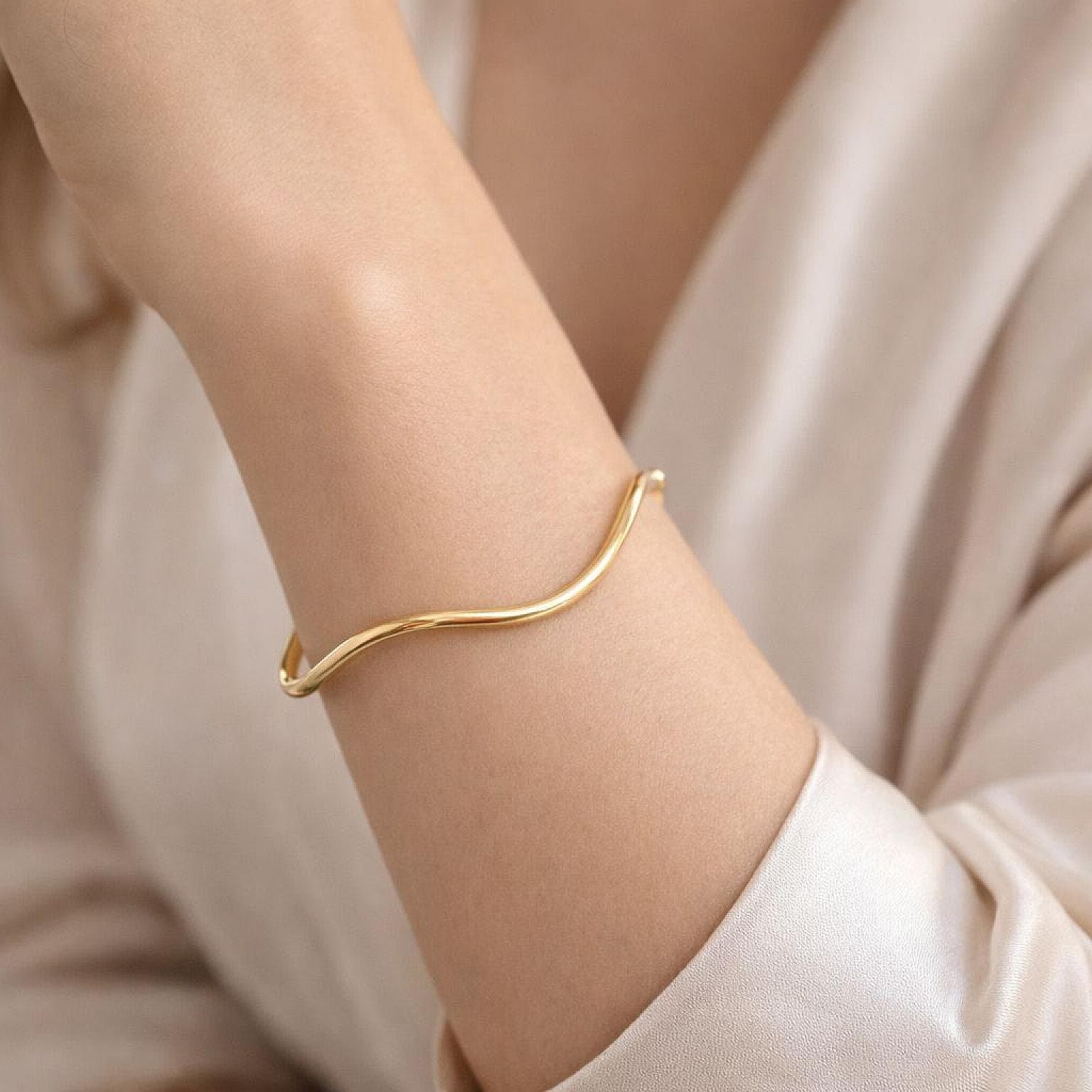 Bracelete Orgânico Dourado 5