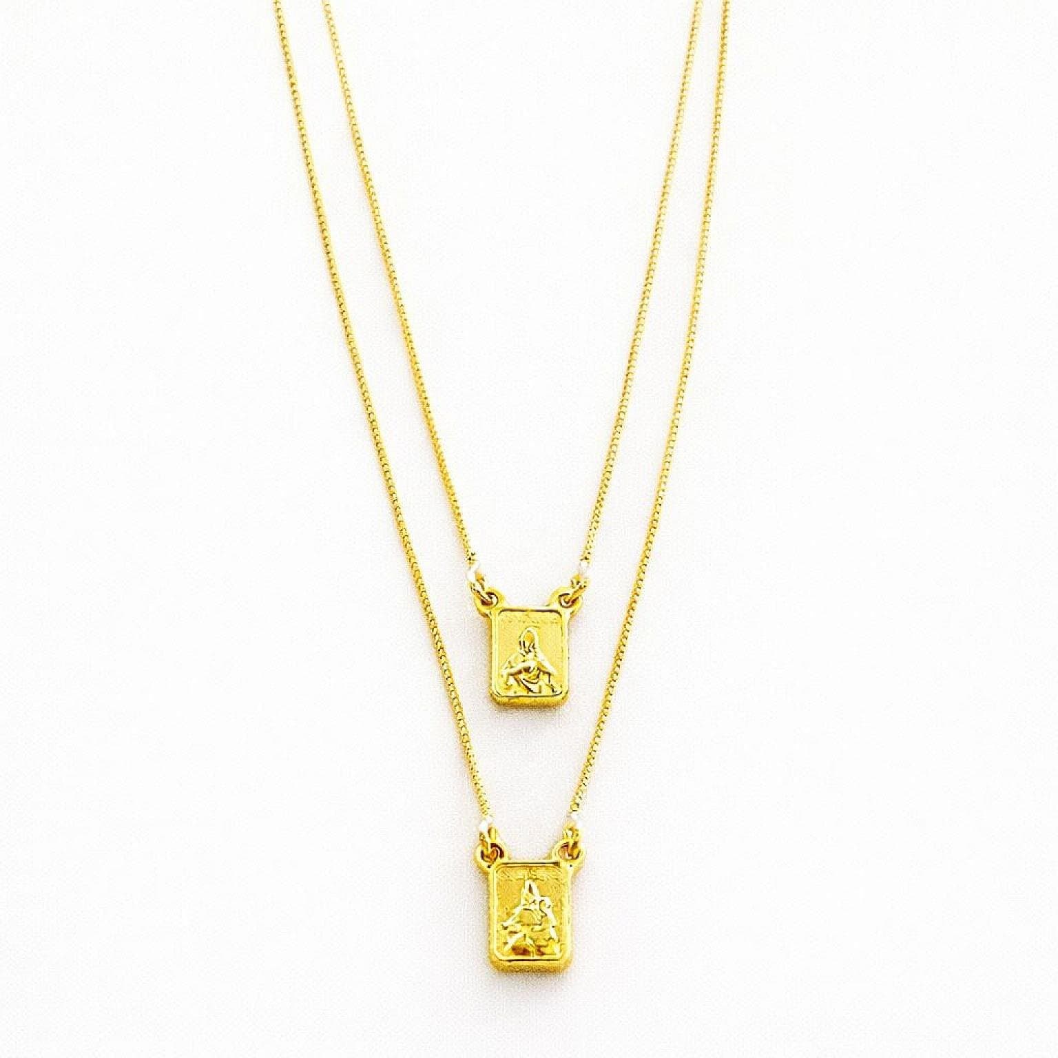 Colar Escapulário Delicado Dourado 5