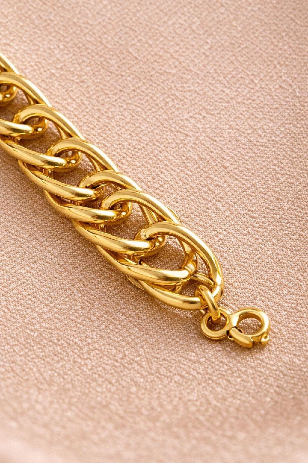 Pulseira Elo Duplo Dourada 4